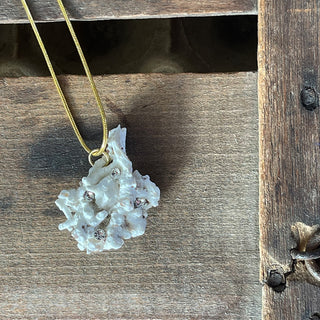 Coral Pendant with Serpentine Chain