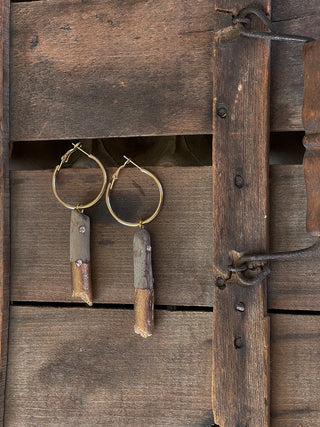 Gilded Driftwood Hoop Earrings