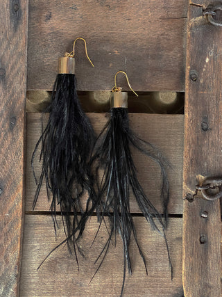 Ostrich Feather Tassel Earring