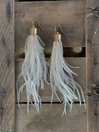 Ostrich Feather Tassel Earring
