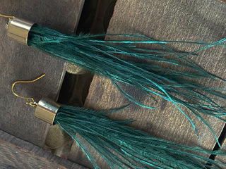 Ostrich Feather Tassel Earring