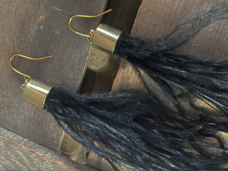 Ostrich Feather Tassel Earring