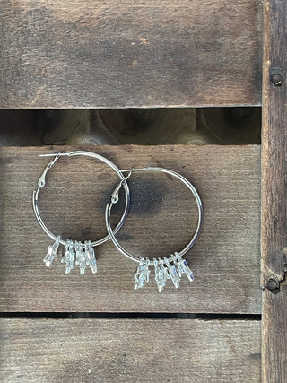 Silver Star Hoop Earring