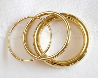 Bisjoux Brass Simple Bangle Bracelet Set of 3