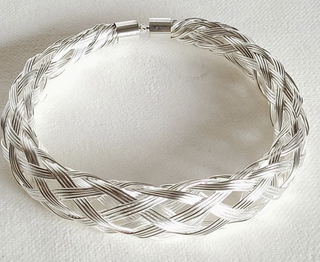 Bisjoux Brass Braided Armlet: Silver