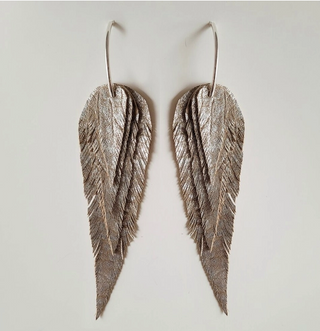 Bisjoux Handmade Leather Earrings: Small Silver and Gold