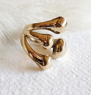 Bisjoux Brass Molten Cluster Ring: 4 orb