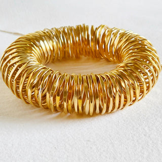 Solid brass statement bangle torsion bisjoux exclusive