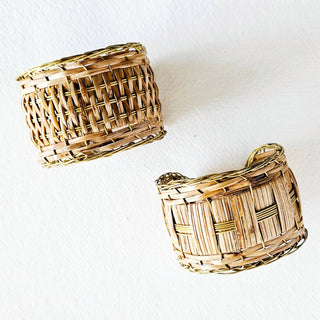 Rattan straw cane bangle bracelet cuff handmade renewable