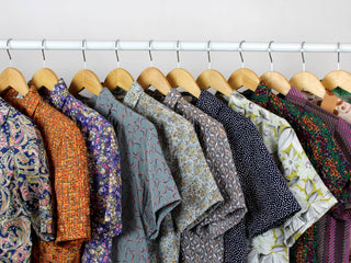 Reworked Vintage Short-Sleeve Button Up Blouse - Cropped