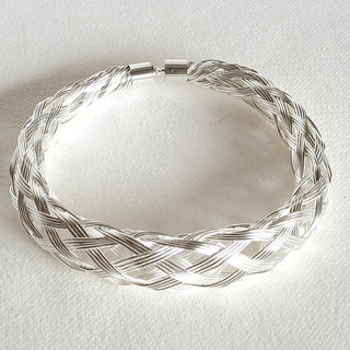 Brass braided woven cable armlet or bangle cuff bracelet
