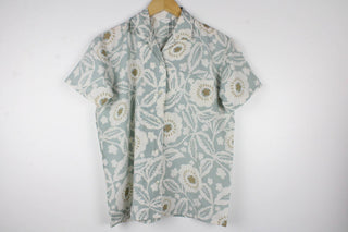 Vintage Short-Sleeve Button Up Blouse - Original Length