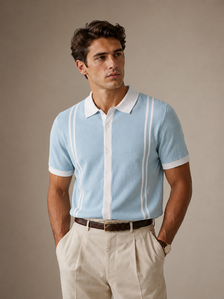 Men's Textured Polo (SKY)
