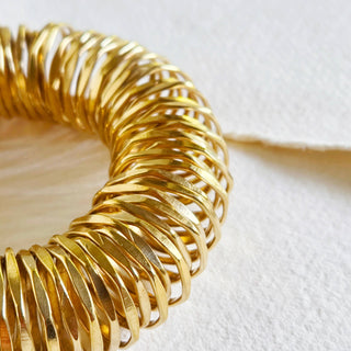Solid brass statement bangle torsion bisjoux exclusive