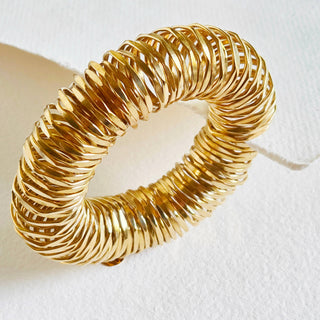 Solid brass statement bangle torsion bisjoux exclusive
