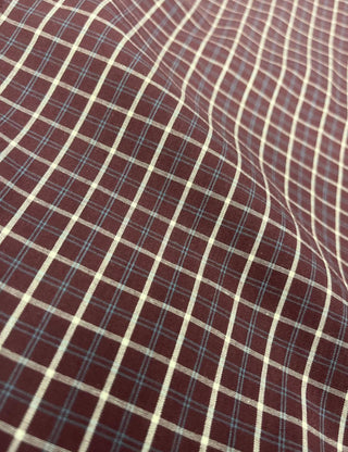 Checkered Boxy Fit Shirt (Burgundy)