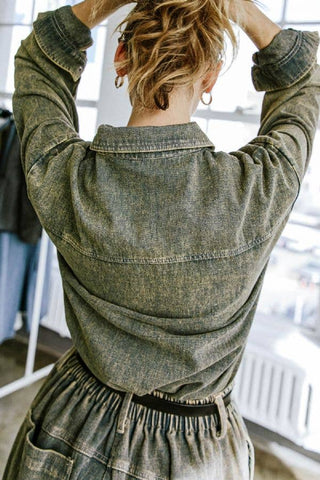 Freemarket overdyed denim top - FT1069