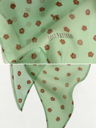 "Petal Veil" Silk Chiffon Neck Scarf - Matcha Green