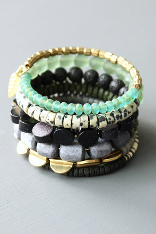 LEXB01 Moss and purple wrap bracelet