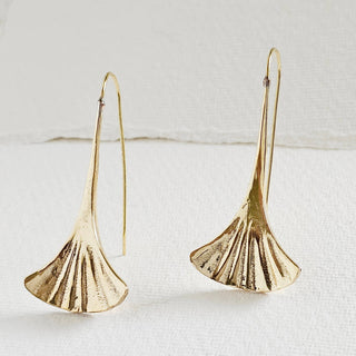 Brass drop flair earrings handmade
