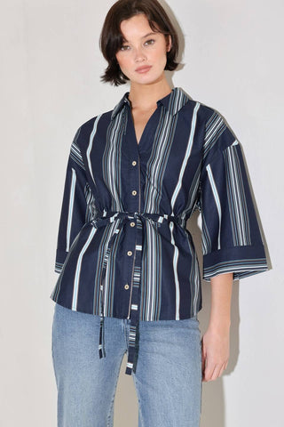 Freemarket striped woven top - FT1821B