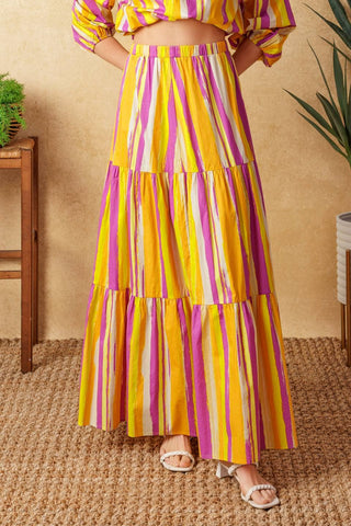 Flying tomato printed poplin maxi skirt - IK7518