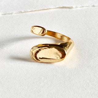 Brass assymetrical molten irregular ring handmade