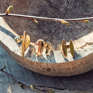 Brass organic orb ring open adjustable handmade