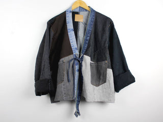 Suns out Upcycled Patchwork Denim Jacket
