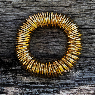 Solid brass statement bangle torsion bisjoux exclusive