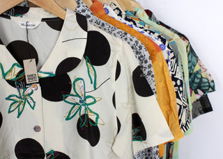 Vintage Short-Sleeve Button Up Blouse - Original Length