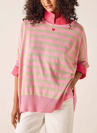 Amour XO Sweater - Pink / khaki