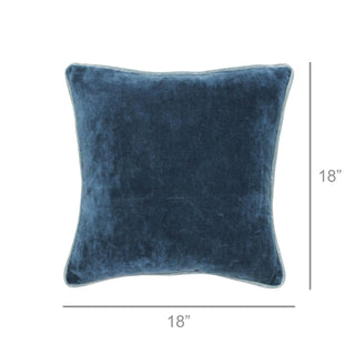 Andover Velvet Pillow, Steel Blue