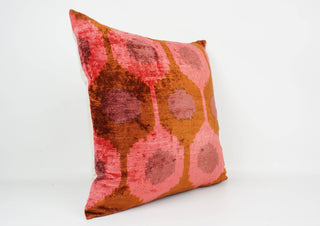 HANDMADE- IKAT SILK/VELVET PILLOWCASE 20"x20"