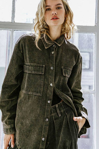Freemarket overdyed denim top - FT1069