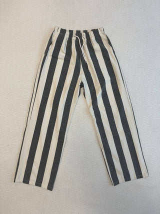 Striped trousers long pants BLACK