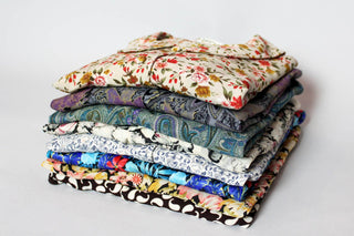 Reworked Vintage Short-Sleeve Button Up Blouse - Cropped