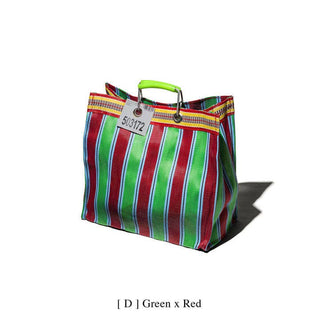 RECYCLED PLASTIC STRIPE BAG - Square