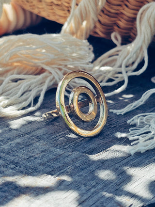 Brass ring circle sphere adjustable handmade