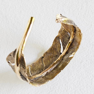 Brass feather bangle cuff bracele high quality handcrafted